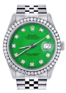 Womens Rolex Datejust Watch 16200 | 36Mm | Green Dial | Jubilee Band