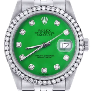 Womens Rolex Datejust Watch 16200 | 36Mm | Green Dial | Jubilee Band