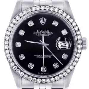 Womens Rolex Datejust Watch 16200 | 36Mm | Black Dial | Jubilee Band